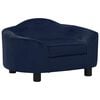 vidaXL Sof&aacute; para perros felpa azul 67x47x36 cm