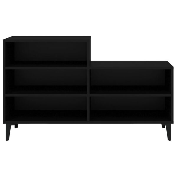 vidaXL Mueble zapatero madera contrachapada negro 102x36x60 cm