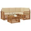 vidaXL Juegos de muebles 5 pcs Natural y Beige Madera de ingenier&iacute;a