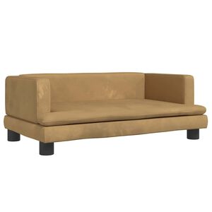 vidaXL Cama para perros de terciopelo marr&oacute;n 80x45x30 cm