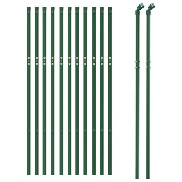 vidaXL Cerca de alambre de acero galvanizado verde 0,8x25 m