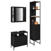 vidaXL Juego de muebles de ba&ntilde;o 3 pcs Roble Negro Madera contrachapada