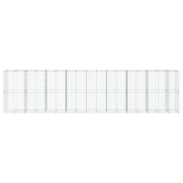 vidaXL Cesta de gaviones con cubierta hierro galvanizado 850x100x200cm