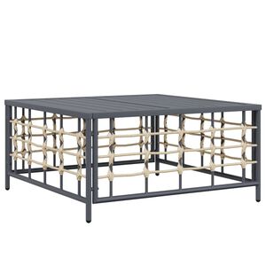 vidaXL Mesa de jard&iacute;n rat&aacute;n sint&eacute;tico gris antracita 70x70x34 cm
