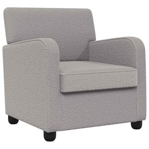 vidaXL Sill&oacute;n Gris Claro Borreguillo sint&eacute;tico