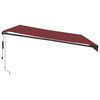 vidaXL Toldo retr&aacute;ctil autom&aacute;tico con LEDs burdeos 500x350 cm