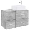 vidaXL Juego de muebles de ba&ntilde;o 2 uds. Gris Hormig&oacute;n