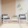 vidaXL Sillones de jardín con cojines 2 uds madera maciza pino blanco
