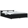 vidaXL Estructura de cama con cajones doble negro 135x190 cm