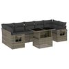 vidaXL Set de sof&aacute;s de jard&iacute;n y cojines 8 piezas rat&aacute;n sint&eacute;tico gris