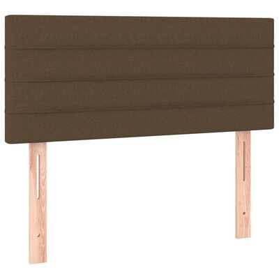 vidaXL Cama box spring con colchón tela marrón oscuro 90x190 cm