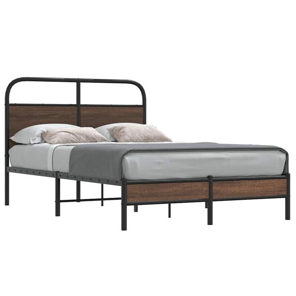 vidaXL Estructura de cama sin colchón 140x200 cm madera marrón roble