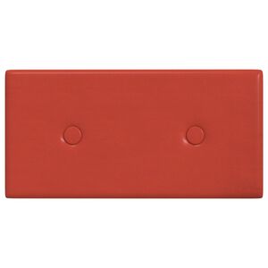 vidaXL Cabecero de Pared 12 pcs Rojo 30 x 15 cm Cuero sint&eacute;tico