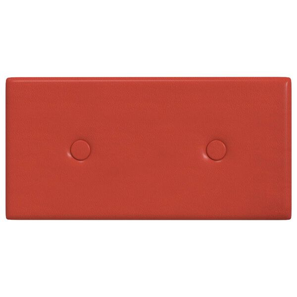 vidaXL Paneles de pared 12 pcs Rojo 30 x 15 cm Cuero sint&eacute;tico