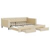 vidaXL Sof&aacute; cama nido con cajones tela color crema 100x200 cm