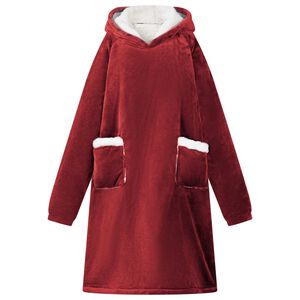 vidaXL Sudadera manta Rojo Burdeos M Forro Polar y Franela
