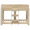 vidaXL Cama Litera para Ni&ntilde;os con colch&oacute;n Roble Sonoma 80 x 160 cm