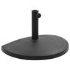 vidaXL Base de sombrilla de semic&iacute;rculo de poliresina negra 15 kg