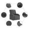 vidaXL Sill&oacute;n reclinable el&eacute;ctrico de tela gris oscuro