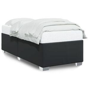 vidaXL Estructura de cama sin colch&oacute;n cuero sint&eacute;tico negro 90x190 cm