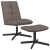 vidaXL Sill&oacute;n giratorio con reposapi&eacute;s Gris Cuero sint&eacute;tico