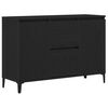 vidaXL Vitrina Roble Negro 104 x 35 x 70 cm Madera de ingenier&iacute;a