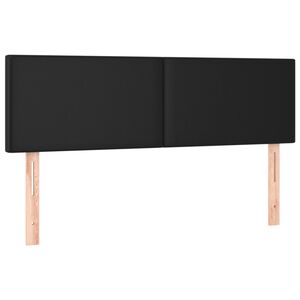 vidaXL Cabeceros cuero sint&eacute;tico negro 144x5x78/88 cm