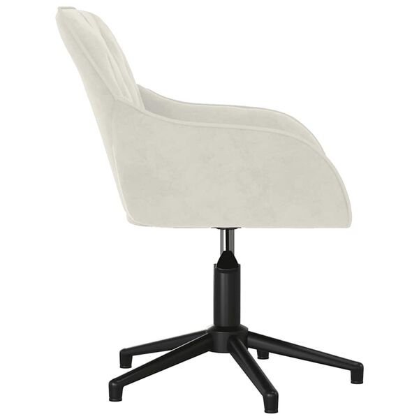 vidaXL Silla de oficina giratoria de terciopelo color crema