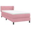 vidaXL Cama box spring con colch&oacute;n terciopelo rosa 90x220 cm
