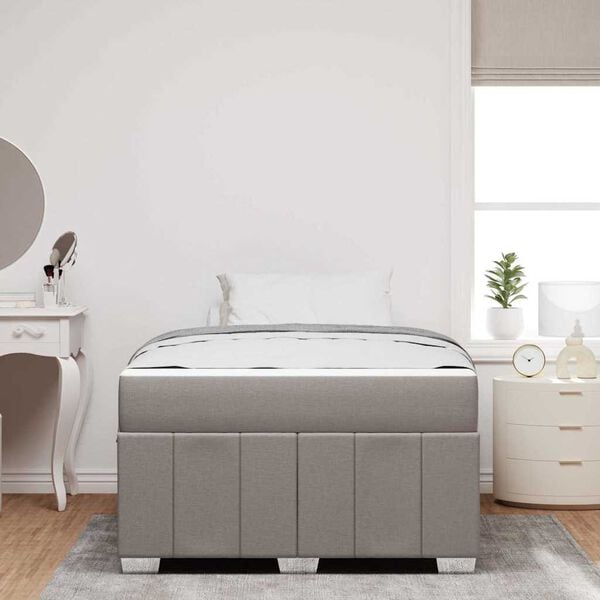 vidaXL Estructura de cama con colch&oacute;n Taup&eacute; 120 x 200 cm tela