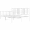 vidaXL Estructura cama sin colch&oacute;n con estribo metal blanco 140x190 cm