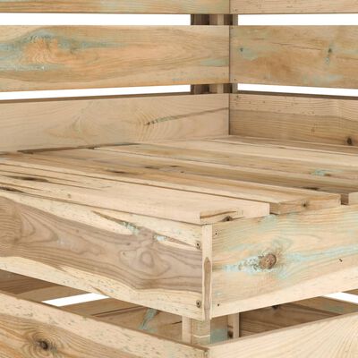 vidaXL Set de muebles de jardín 3 pzas madera de pino impregnada verde