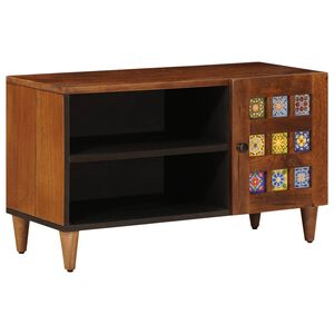 vidaXL Mueble de TV Nogal 80 x 33 x 46 cm Madera de mango maciza