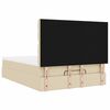 vidaXL Estructura de cama otomana con colch&oacute;n tela crema 140x200cm