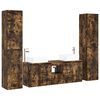 vidaXL Juego de muebles de ba&ntilde;o 5 uds. Roble Ahumado