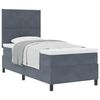 vidaXL Cama tipo Box Spring con colch&oacute;n Gris oscuro 90 x 190 cm tela