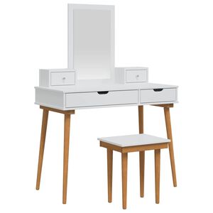 vidaXL Conjunto de Mesa de Tocador FAUSKE 5 uds. Blanco