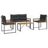 vidaXL Juego de muebles de exterior 4 uds. Gris Oscuro