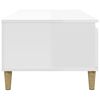 vidaXL Mesa de centro madera contrachapada blanco brillo 90x50x36,5 cm