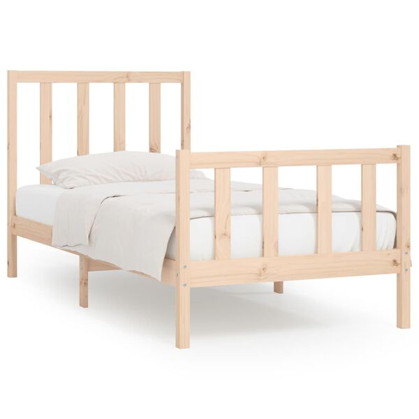 vidaXL Estructura de cama madera maciza 90x200 cm