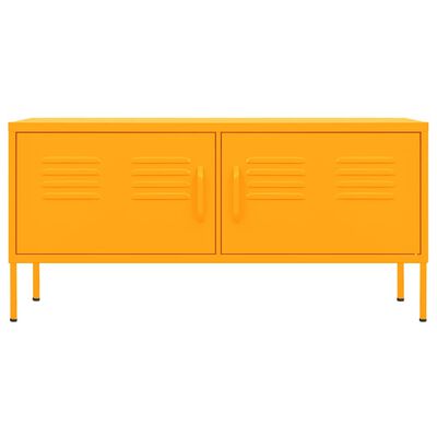 vidaXL Mueble para TV de acero amarillo mostaza 105x35x50 cm