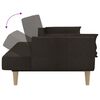 vidaXL Sof&aacute; cama de 2 plazas con dos almohadas tela marr&oacute;n oscuro