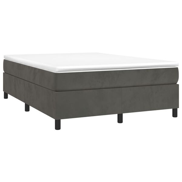 vidaXL Estructura de cama con somier terciopelo gris oscuro 140x200cm