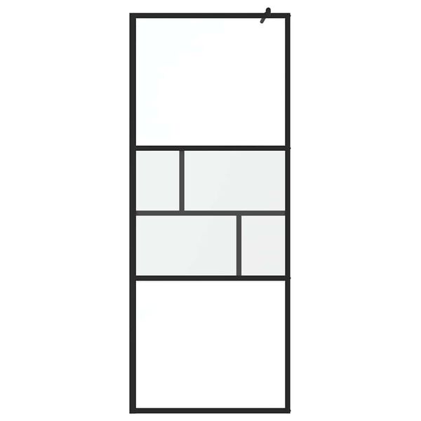 vidaXL Pared de Ducha Walk-in Negro 80 x 195 x 0.5 cm
