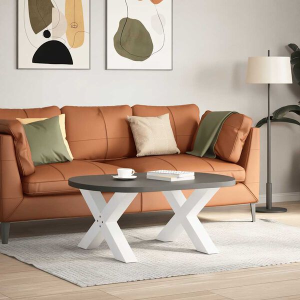 vidaXL Patas para mesa de centro en forma de X (2 unidades), color blanco, 70 x (42-43) cm, acero