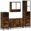 vidaXL Set de muebles ba&ntilde;o 4 pzas madera contrachapada roble ahumado