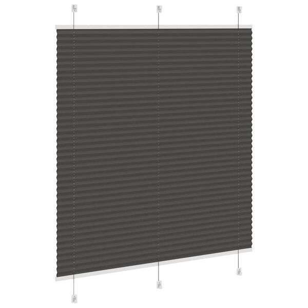 vidaXL Estor Plisado negro 120x100 cm Tela Ancho 119,4 cm Poli&eacute;ster