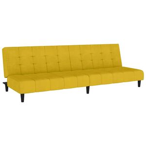 vidaXL Sof&aacute; cama de 2 plazas terciopelo amarillo