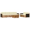vidaXL Conjunto de sof&aacute;s de exterior 7 pcs Natural y Crema Poli&eacute;ster