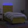 vidaXL Cama box spring colch&oacute;n y luces LED tela verde 100x200 cm